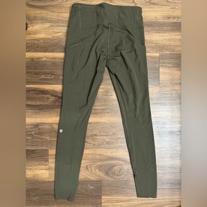 Lululemon Fast and Free leggings in olive green